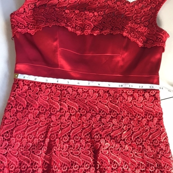 JAX sleeveless lace jewel sheath dress size 4 red - Picture 9 of 12